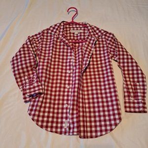 Hope & Henry red gingham button down shirt size Small